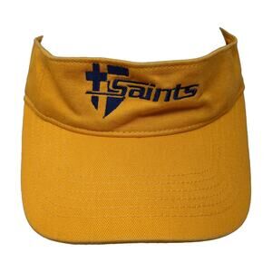 Saints Strapback Sun Visor Cap Yellow One Size Adjustable Embroidered Harriton